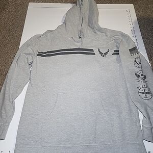 BUNKER 27 - US Air Force Heavy Large Hoodie, Drawstring, Pocket, Logos